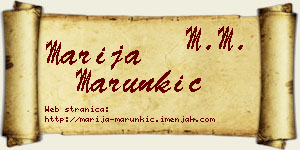 Marija Marunkić vizit kartica
